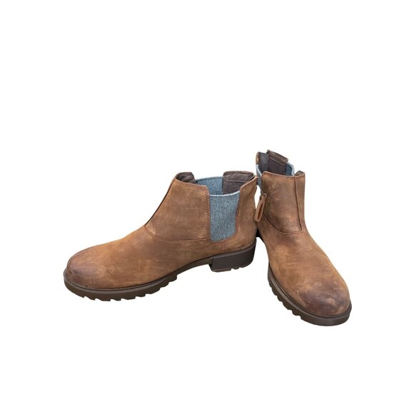 Sorel Womans brown leather ankle waterproof boots Sz 9.5 SKU 9615 - Picture 2 of 16